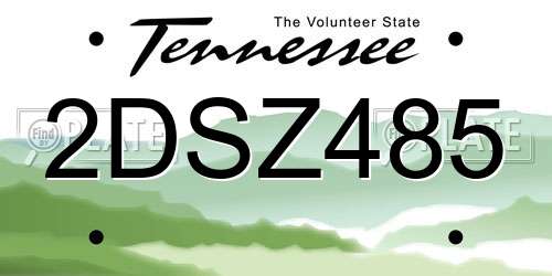 2DSZ485 Tennessee License Plate
