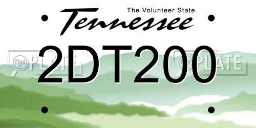 2DT200 Tennessee License Plate