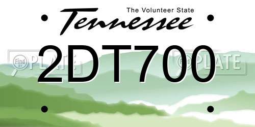 2DT700 Tennessee License Plate