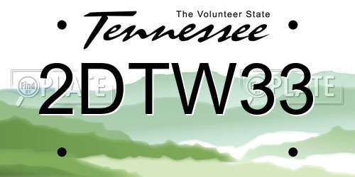 2DTW33 Tennessee License Plate