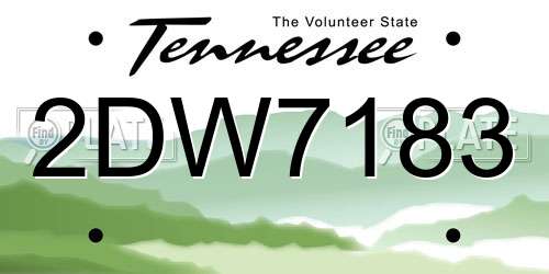 2DW7183 Tennessee License Plate