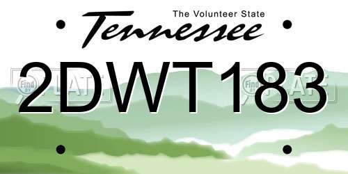 2DWT183 Tennessee License Plate