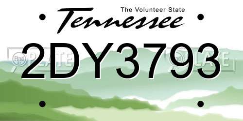 2DY3793 Tennessee License Plate