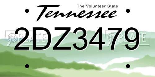2DZ3479 Tennessee License Plate