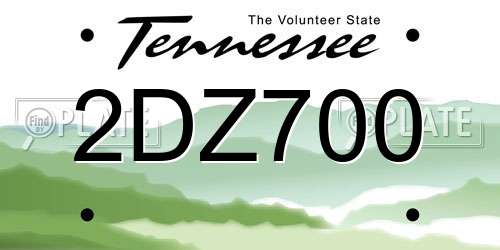 2DZ700 Tennessee License Plate
