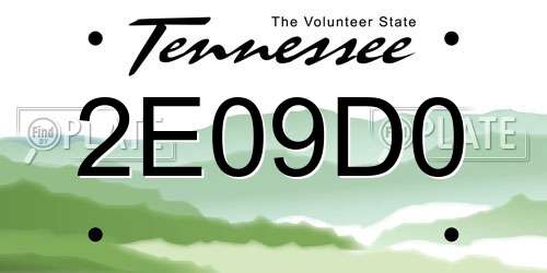 2E09D0 Tennessee License Plate