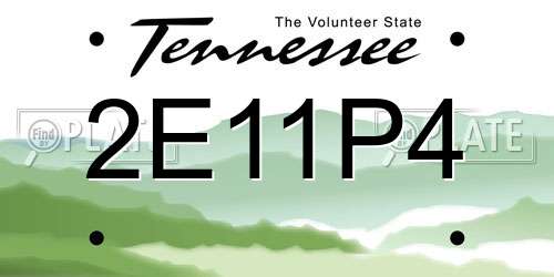 2E11P4 Tennessee License Plate