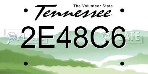 2E48C6 Tennessee License Plate