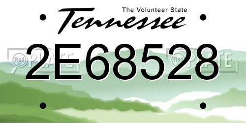 2E68528 Tennessee License Plate