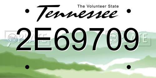 2E69709 Tennessee License Plate