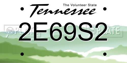 2E69S2 Tennessee License Plate