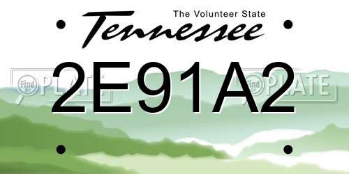 2E91A2 Tennessee License Plate