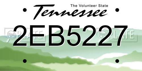 2EB5227 Tennessee License Plate