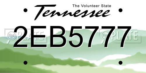 2EB5777 Tennessee License Plate