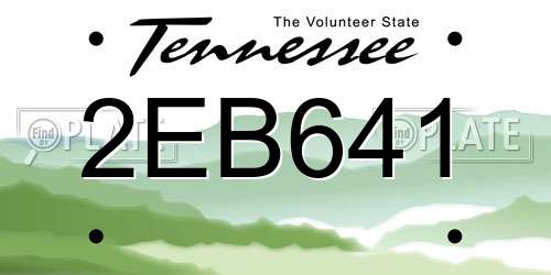 2EB641 Tennessee License Plate