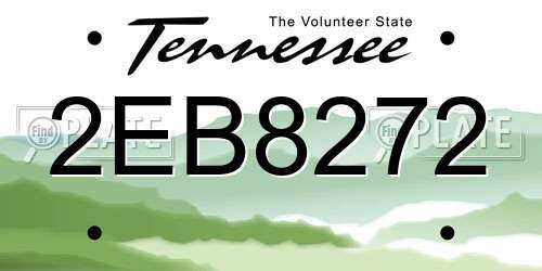 2EB8272 Tennessee License Plate