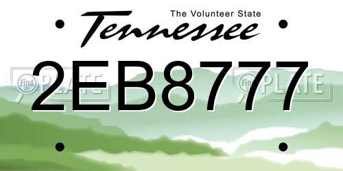 2EB8777 Tennessee License Plate