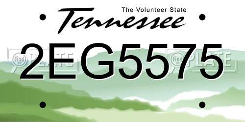 2EG5575 Tennessee License Plate