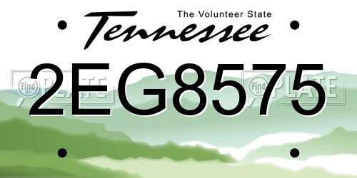 2EG8575 Tennessee License Plate