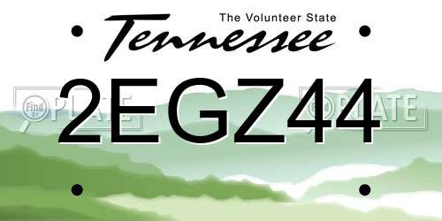 2EGZ44 Tennessee License Plate