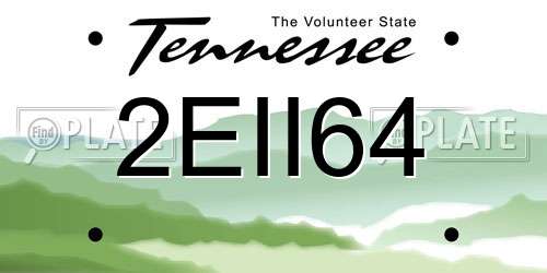 2EII64 Tennessee License Plate