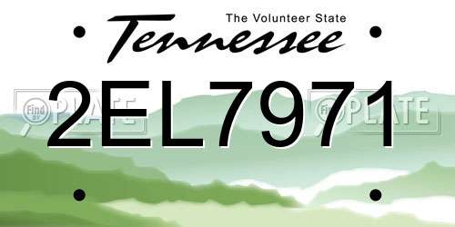 2EL7971 Tennessee License Plate