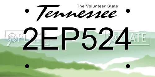 2EP524 Tennessee License Plate