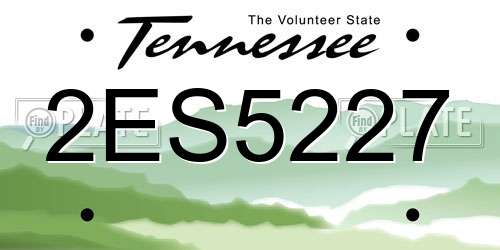 2ES5227 Tennessee License Plate