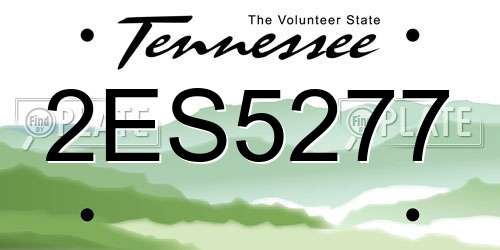 2ES5277 Tennessee License Plate