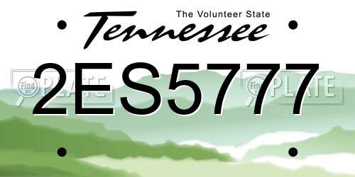 2ES5777 Tennessee License Plate