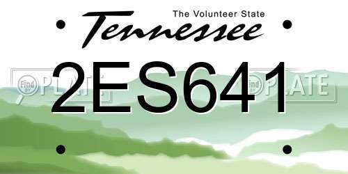 2ES641 Tennessee License Plate