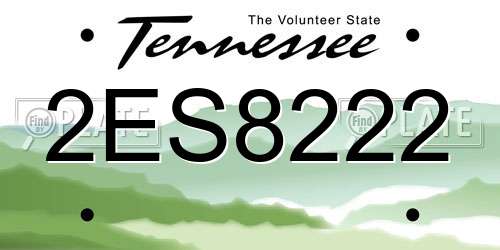 2ES8222 Tennessee License Plate