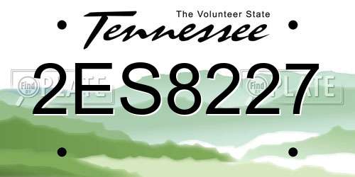 2ES8227 Tennessee License Plate