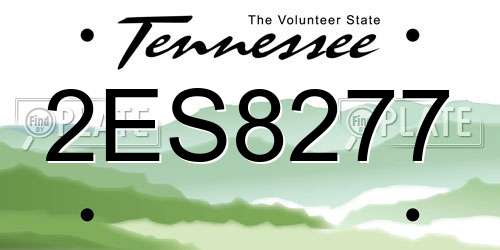 2ES8277 Tennessee License Plate