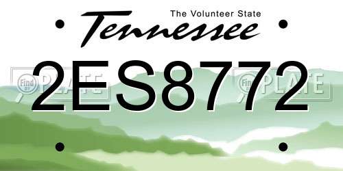 2ES8772 Tennessee License Plate