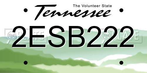 2ESB222 Tennessee License Plate