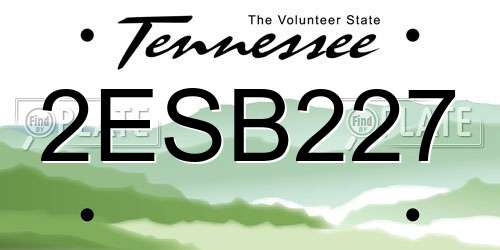 2ESB227 Tennessee License Plate