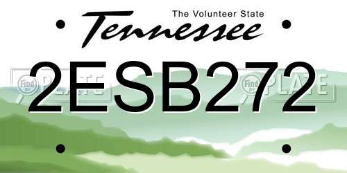 2ESB272 Tennessee License Plate