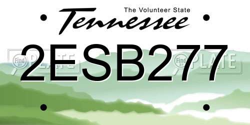 2ESB277 Tennessee License Plate