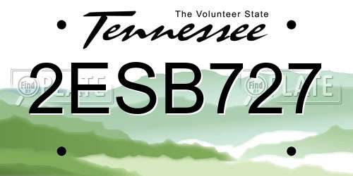 2ESB727 Tennessee License Plate