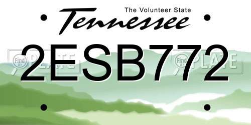 2ESB772 Tennessee License Plate