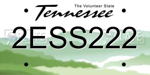 2ESS222 Tennessee License Plate