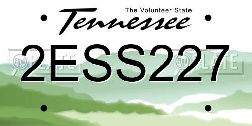 2ESS227 Tennessee License Plate