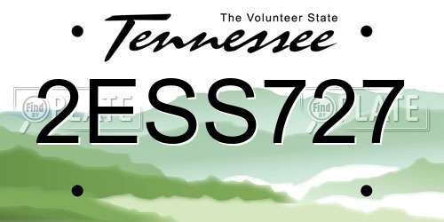 2ESS727 Tennessee License Plate