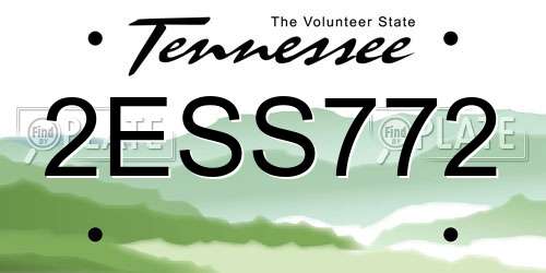 2ESS772 Tennessee License Plate