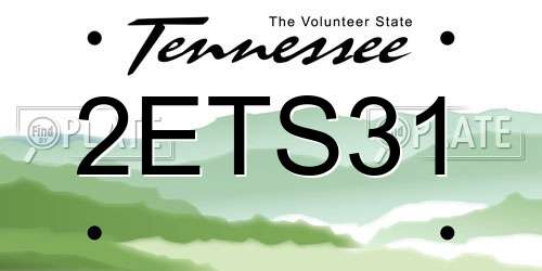 2ETS31 Tennessee License Plate