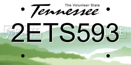 2ETS593 Tennessee License Plate