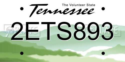 2ETS893 Tennessee License Plate