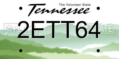 2ETT64 Tennessee License Plate