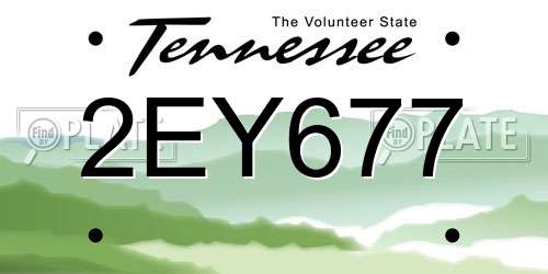 2EY677 Tennessee License Plate